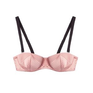 Fleur du Mal top stitch convertible bra pink and black 36DD
